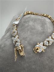 Silver-Diamond Bracelet 25 Diamonds .25 Carat T.W. 925 Silver 13.53g
